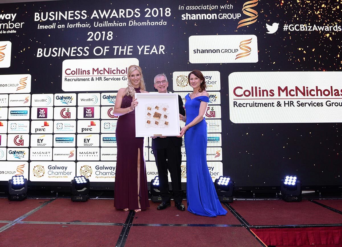 Michelle Murphy accepts award for Galway Business of The Year and Best SME 2018