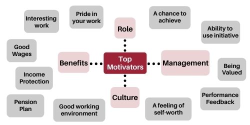 Top Motivators at the organisation graphic