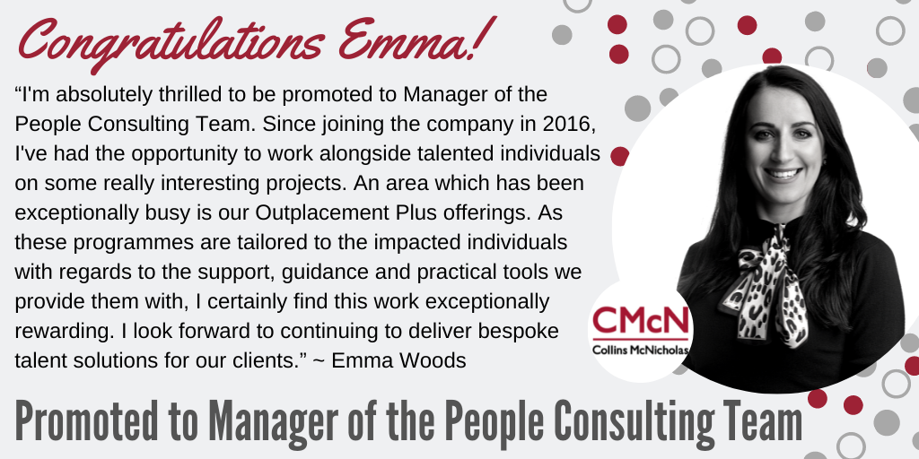 Congratulation on your Promotion Emma Woods
